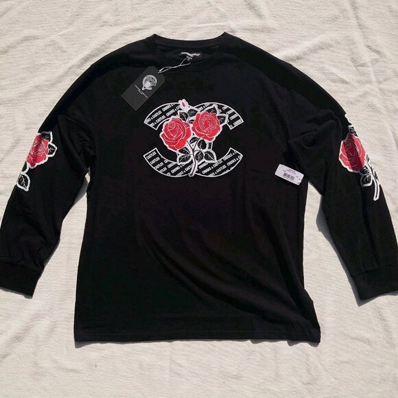 Crooks & Castles Roses Gun Long Sleeve Tee Embroidery Logo 3XL NWT BRAND NEW TAG - Picture 1 of 5